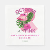 Tropische roze flamingo borstkanker fondsenwerving servet (Voorkant)