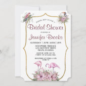 Tropische Roze Flamingo Bruidsmeisjesfeest Kaart (Voorkant)