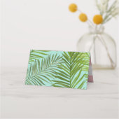 Tropische roze flamingo bruiloft plaatskaartje (Achterkant)