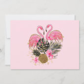Tropische roze flamingo College Trunk Party Kaart (Achterkant)