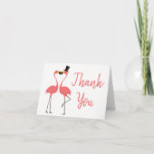 Tropische roze flamingo dank u - bruiloft liefde bedankkaart (Voorkant)