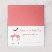 Tropische roze flamingo dank u bruiloft plaatskaartje (Buitenkant ongevouwen)