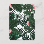 Tropische roze flamingo Diapers Raffle Enclosure Informatiekaartje (Achterkant)