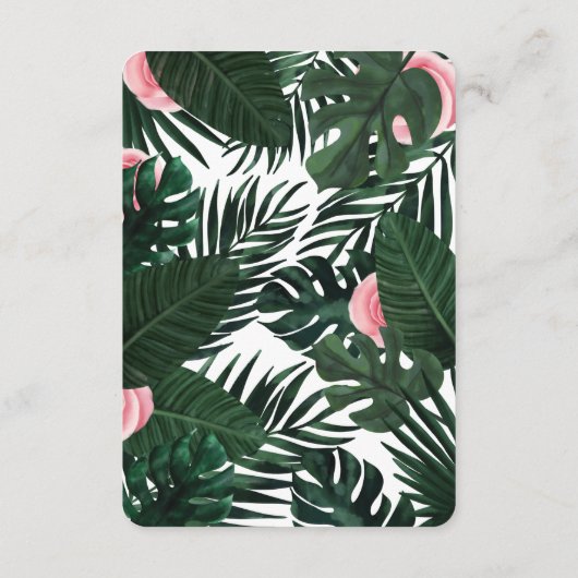 Tropische roze flamingo Diapers Raffle Enclosure Informatiekaartje (Achterkant)