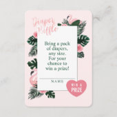 Tropische roze flamingo Diapers Raffle Enclosure Informatiekaartje (Voorkant)