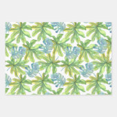 Tropische roze flamingo en bloemen inpakpapier vel (Voorkant 3)