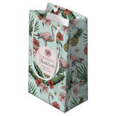 Tropische roze flamingo en Hibiscus Bachelorette Klein Cadeauzakje (Voorkant Gekanteld)