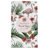 Tropische Roze Flamingo en Hibiscus Bruidsdiner Klein Cadeauzakje (Achterkant)