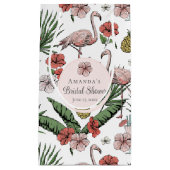 Tropische Roze Flamingo en Hibiscus Bruidsdiner Klein Cadeauzakje (Voorkant)