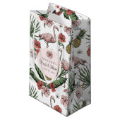 Tropische Roze Flamingo en Hibiscus Bruidssalon Klein Cadeauzakje (Voorkant Gekanteld)