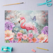 Tropische roze flamingo en Waterverf bloemen Tissuepapier (Craft)