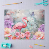 Tropische roze flamingo en Waterverf bloemen Tissuepapier (Craft)