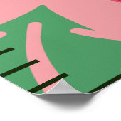 Tropische roze flamingo Girls Groeigrafiek Poster (Hoek)