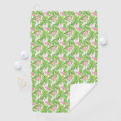 Tropische Roze Flamingo Golfhanddoek (Insitu)