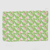 Tropische Roze Flamingo Golfhanddoek (Horizontaal)