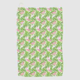 Tropische Roze Flamingo Golfhanddoek