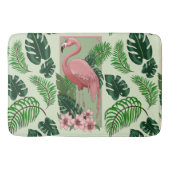Tropische Roze Flamingo Groene Palmbladeren Lelies Badmat (Voorkant)
