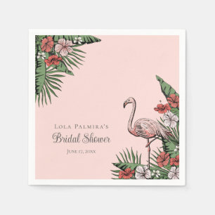 Tropische Roze Flamingo Hawaïense Bruidsdouche Servet