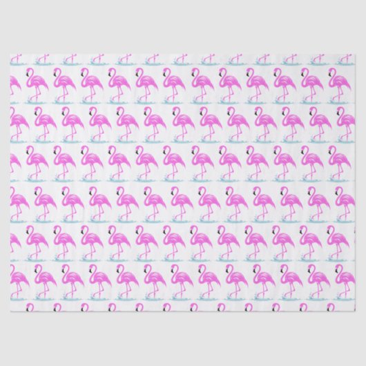 Tropische roze flamingo in het water #7 tissuepapier (Voorkant)