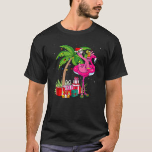 Tropische Roze Flamingo Kerstmis in Juli Zomer Be T-shirt