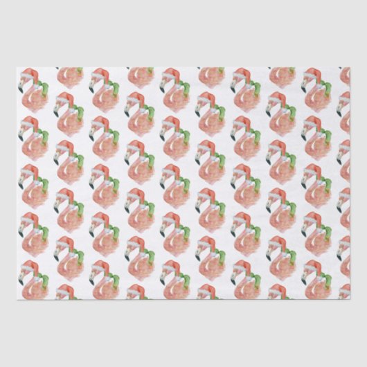 Tropische Roze Flamingo Kerstmis Kabouterhoed Tissuepapier (Voorkant)