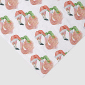 Tropische Roze Flamingo Kerstmis Kerstman Hoed Tissuepapier (Detail)
