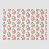 Tropische Roze Flamingo Kerstmis Kerstman Hoed Tissuepapier (Voorkant)