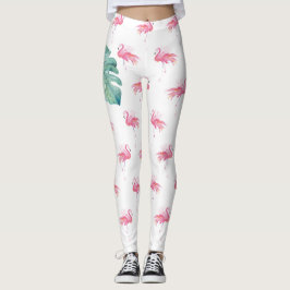 Tropische roze flamingo kleding leggings