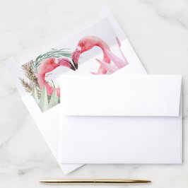 Tropische roze flamingo koppel bruiloft