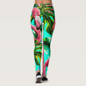 Tropische roze flamingo Leggings (Achterkant)