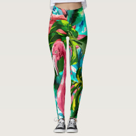 Tropische roze flamingo Leggings