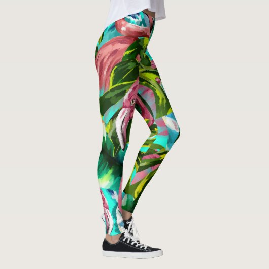 Tropische roze flamingo Leggings (Rechts)