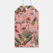 Tropische Roze Flamingo Luau Dank u Labels Cadeaulabel (Achterkant)