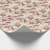 Tropische roze flamingo, luipaard patroon. cadeaupapier (Hoek)