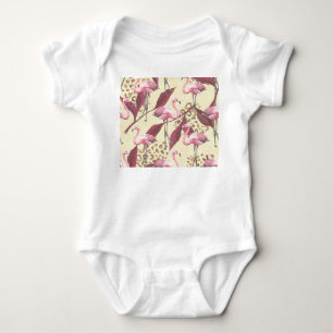 Tropische roze flamingo, luipaard patroon. romper