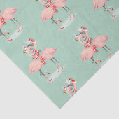 Tropische roze flamingo met kerstmutsen tissuepapier (Detail)