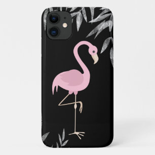 Tropische roze flamingo op zwart dramatisch strand Case-Mate iPhone case