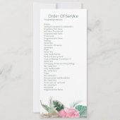 Tropische Roze Flamingo Orde van Dienst Trouwfeest Kaart (Voorkant)