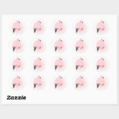 Tropische Roze Flamingo Ronde Sticker (Vel)
