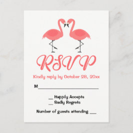 Tropische Roze Flamingo RSVP Bruiloft Luau Zomer Uitnodiging Briefkaart