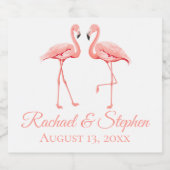 Tropische Roze Flamingo Trouw Bruidsfeest Beach Bier Etiket (Enkel label)