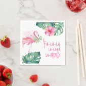 Tropische Roze Flamingo Waterverf Kerst Servet (Insitu)