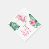 Tropische Roze Flamingo Waterverf Kerst Servet (Hoek)