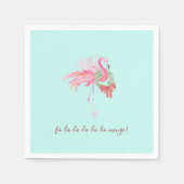 Tropische Roze Flamingo Xmas Cocktail servetten (Voorkant)