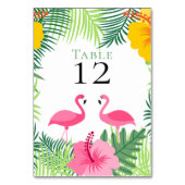 Tropische Roze Flamingo's Bloemen Bruiloft Kaart (Achterkant)