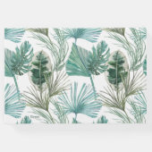 Tropische roze flamingo's bruiloft gastenboek (Achterkant)