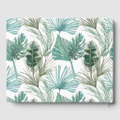 Tropische roze flamingo's bruiloft gastenboek (Achterkant)