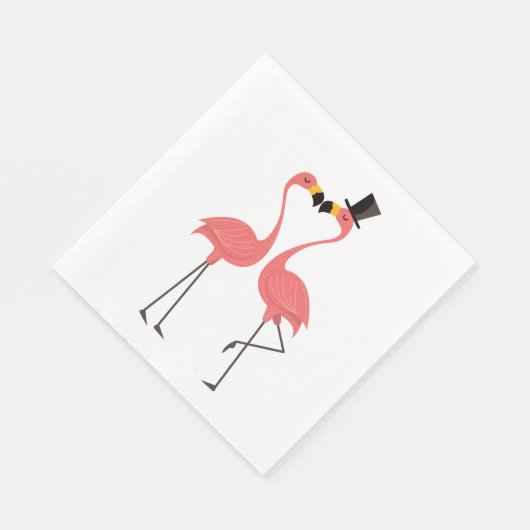 Tropische Roze Flamingo's bruiloft, Vrijgezellenfe Servet (Hoek)