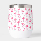 Tropische Roze Flamingo's Geborduurde Initiaal (Achterkant)