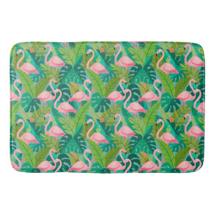 Tropische Roze Flamingo's Jungle Loof Badmat